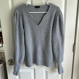 Grey puff sleeve sweater